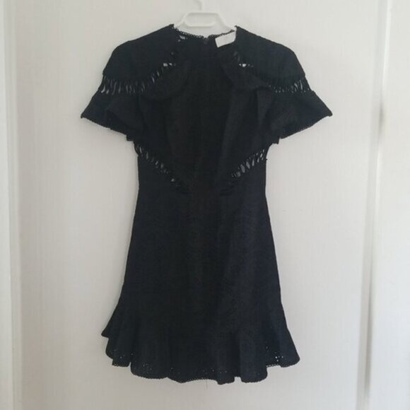 Zimmermann Helm Circles Flutter Dress Black b179 - Picture 9 of 14